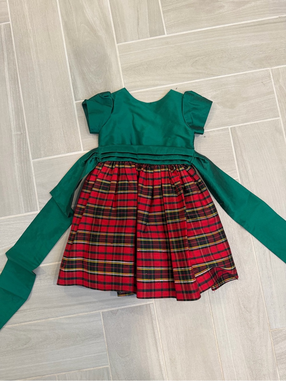 Green and Red Plaid Holiday Dress - Susan Lively Designs